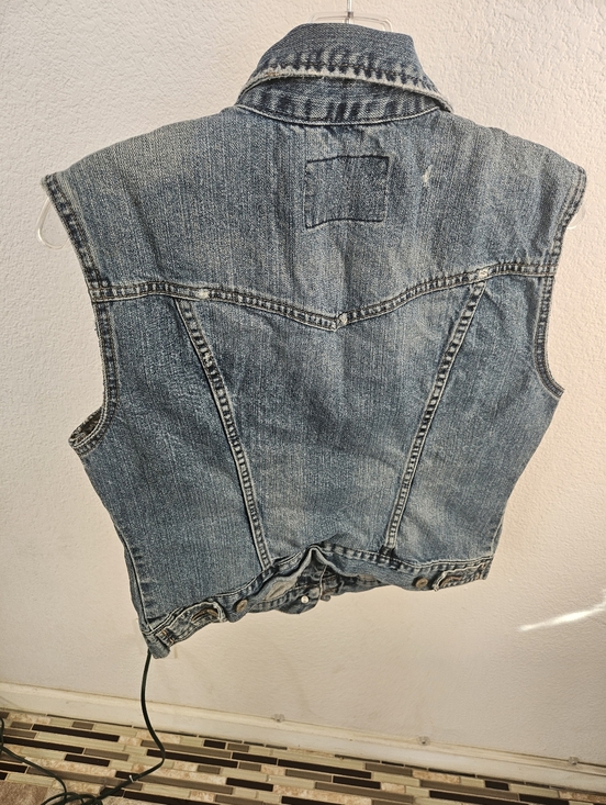 Aéropostale Distressed Blue Denim Vest - Picture 8 of 14